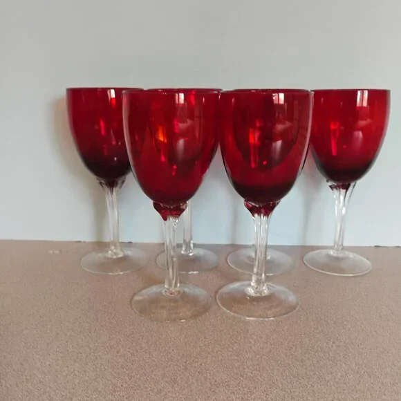 Lenox Tulip Stem Ruby RedGoblet, Set of 6